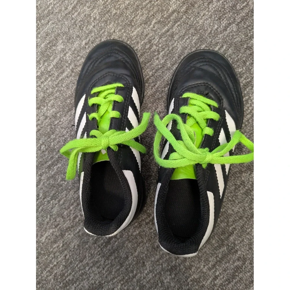 Adidas Kids‎ Size 12K Soccer Cleats Black White Neon Green